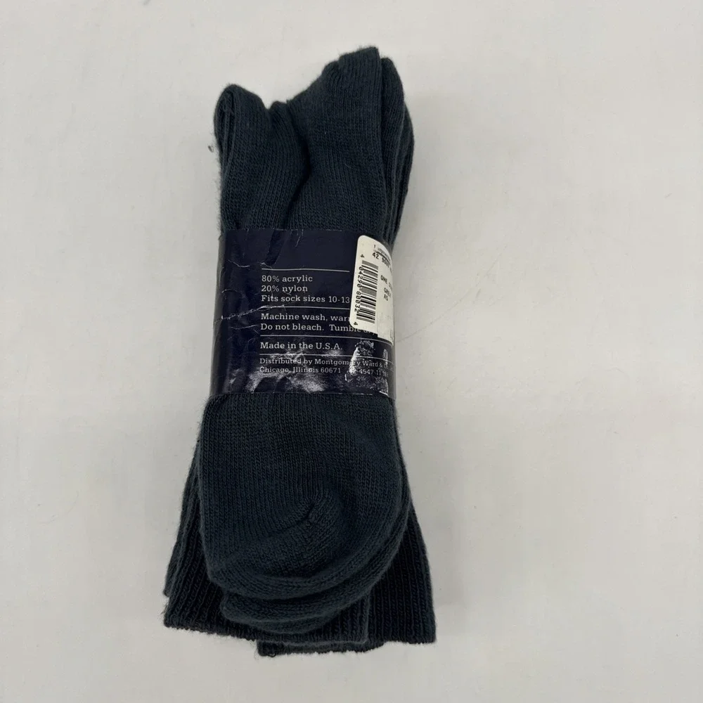 Vintage Montgomery Ward Wentworth Grey Socks 3-Pack Made in USA